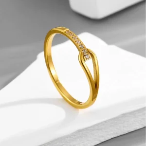 Seven diamond teardrop cut ring | stainless steel and color guaranteed