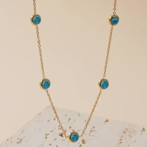 Versatile Blue Turquoise necklace | stainless steel and color guaranteed
