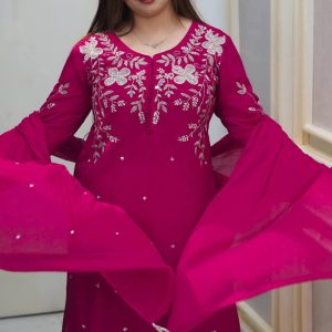 Rayon Cotton Embroidered Full Set (3-Piece)