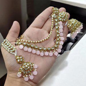 Gazara fashion wedding /party bridal choker necklace earring jewellery set for women