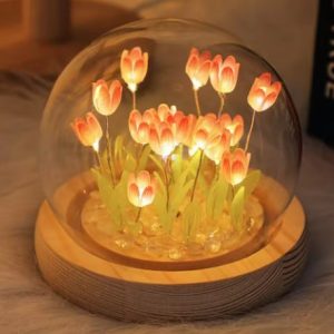 Tulip Night Light Cute Floral Lamp Bedroom Room Decor Valentines Day Gift