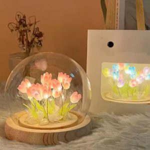 Tulip Night Light Cute Floral Lamp Bedroom Room Decor Valentines Day Gift