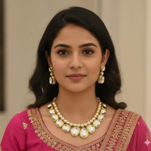 Gold Plated Kundan Jadau Ethnic Jewellery Set