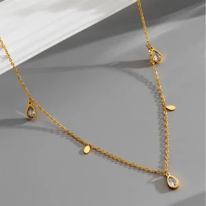 Teardrop diamond necklace | stainless steel and color guaranteed