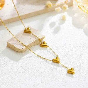Four heart stylish necklace | stainless steel and color guaranteed