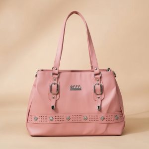 Fostelo Women’s PU (Polyurethane) pink satchel tote handbag.