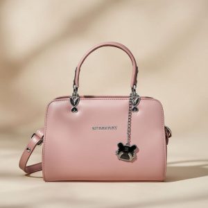 pink Emporio Armani small MyEA double-handle tote bag.