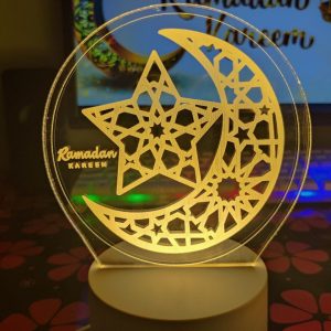 SDPROG Eid Mubarak 3D Moon Star Night Light, a decorative acrylic LED lamp