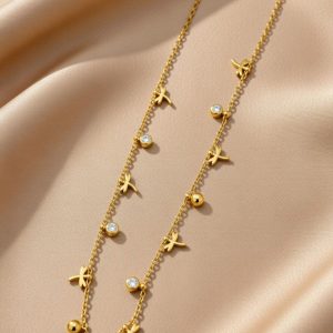 gold-plated stainless steel star charm necklace