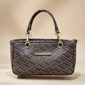 brown PU leather shoulder bag or tote handbag.