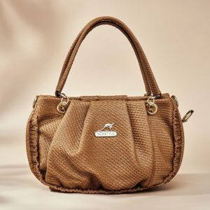 women’s tan satchel handbag.