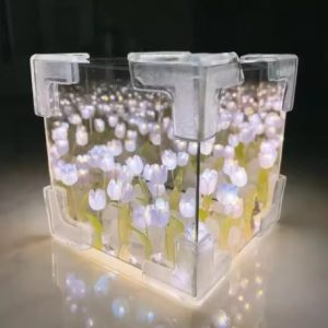NEW Creative Diy Tulip Flower Sea Cube Three-Dimensional Small Night Lamp