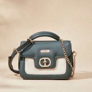 small, two-tone women’s handbag, likely a crossbody or shoulder bag, but specific brand and material details are unknown due to a lack of useful search results.