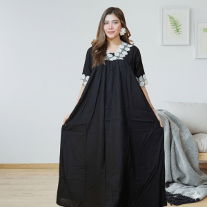 100% Soft Cotton Lais Work Gown Maxi MEX627