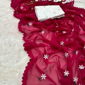 Georgette Sharee With Blouse Piec