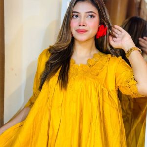 100% Soft Cotton Lais Work Gown Maxi MEX614