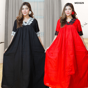 100% Soft Cotton Lais Work Gown Maxi Combo(Set of 2) MEX629