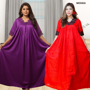 100% Soft Cotton Lais Work Gown Maxi Combo(Set of 2) MEX631