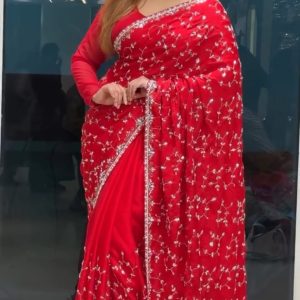Chinigura Georgette Sequences Embroidery Sharee