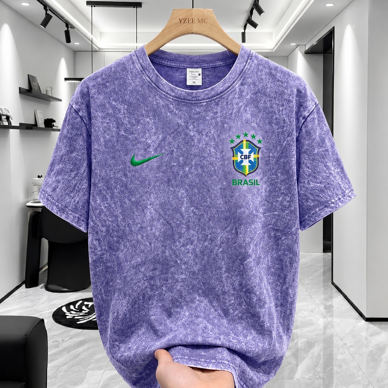 ACID WASH DROP SHOULDER T-SHIRT