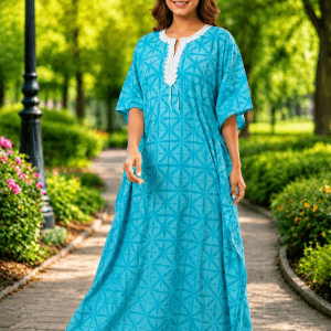 Premium Quality lace work cotton Kaftan Maxi KAF187